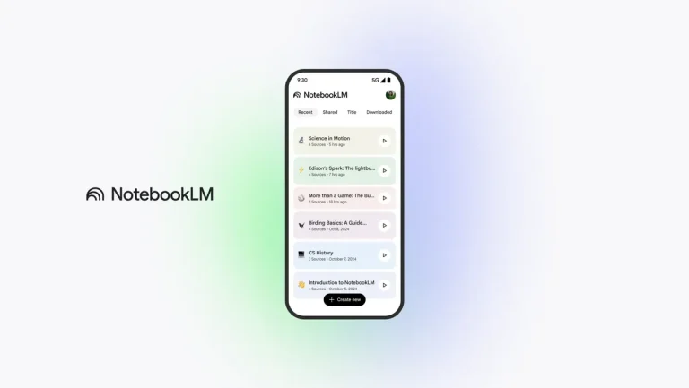 گوگل اپلیکیشن NotebookLM را برای اندروید و iOS منتشر کرد